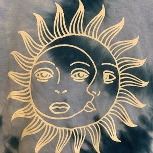 Celestial sun and moon tie dye shirt